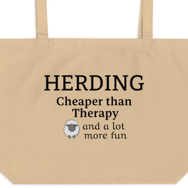 Sheep Herding Cheaper than Therapy X-Large Tote/Shopping Bag