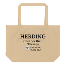 Load image into Gallery viewer, Sheep Herding Cheaper than Therapy X-Large Tote/Shopping Bag
