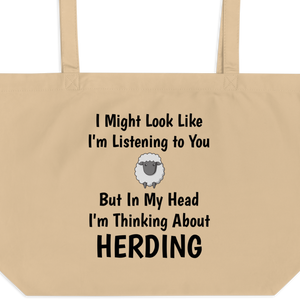 I'm Thinking About Sheep Herding X-Large Tote/Shopping Bag