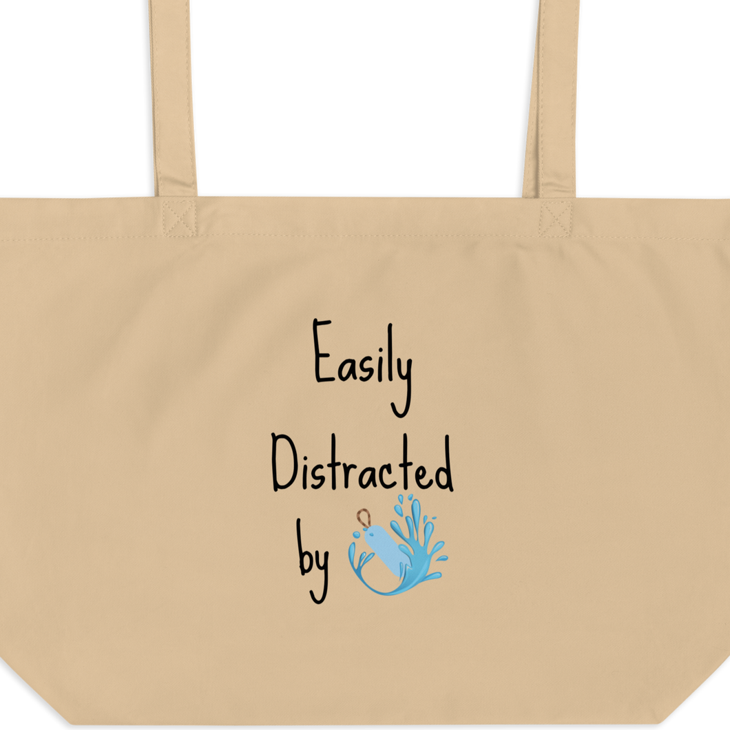 Easily Distracted by Dock Diving X-Large Tote/ Shopping Bag