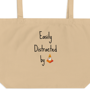 Easily Distracted by Dog Rally X-Large Tote/ Shopping Bags