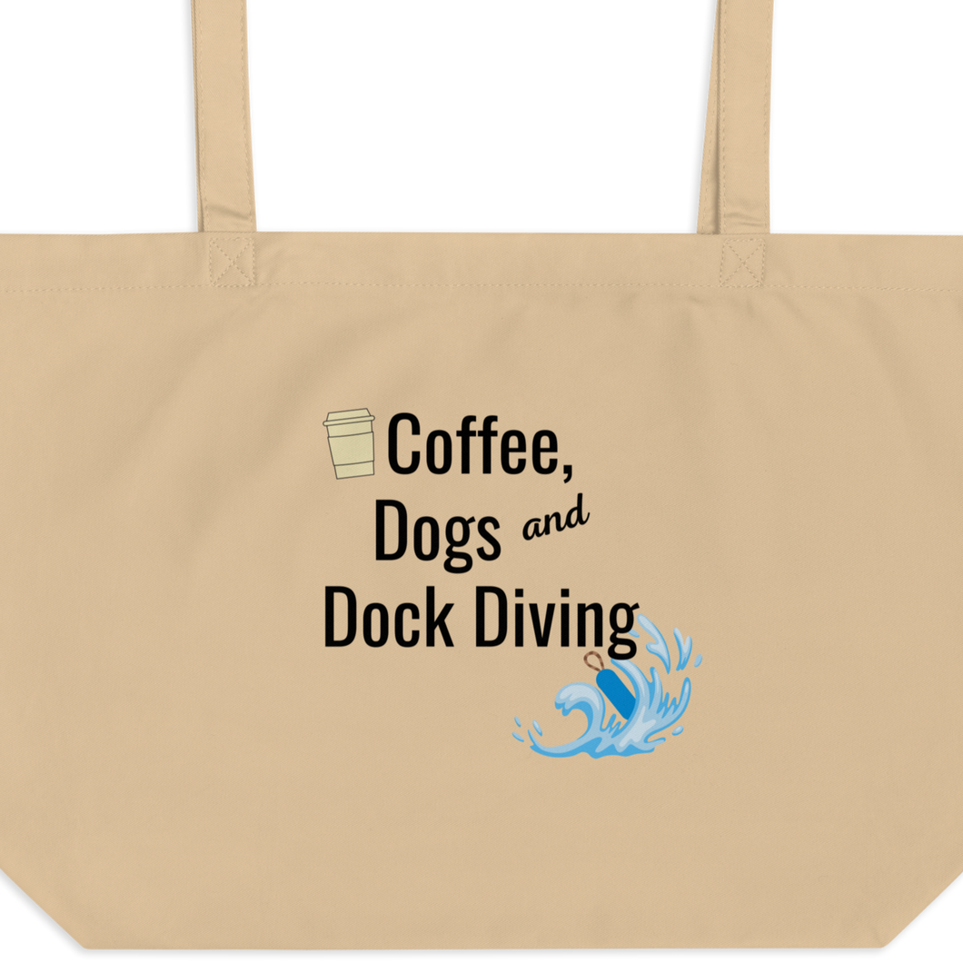 Coffee, Dogs & Dock Diving X-Large Tote/ Shopping Bags