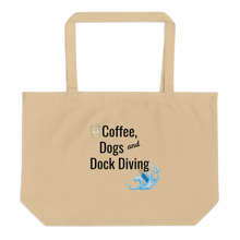 Load image into Gallery viewer, Coffee, Dogs &amp; Dock Diving X-Large Tote/ Shopping Bags
