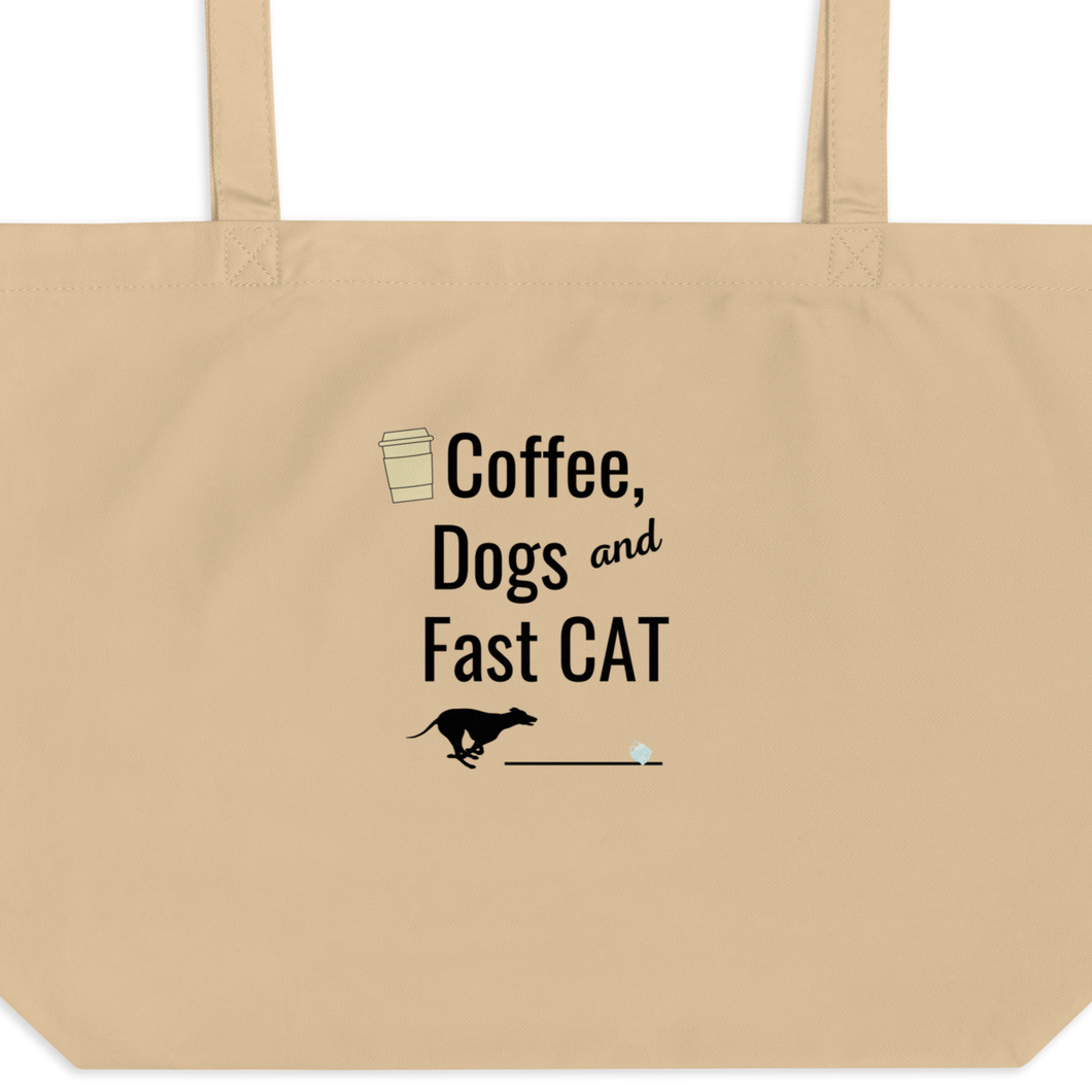 Coffee, Dogs & Fast CAT X-Large Tote/ Shopping Bags