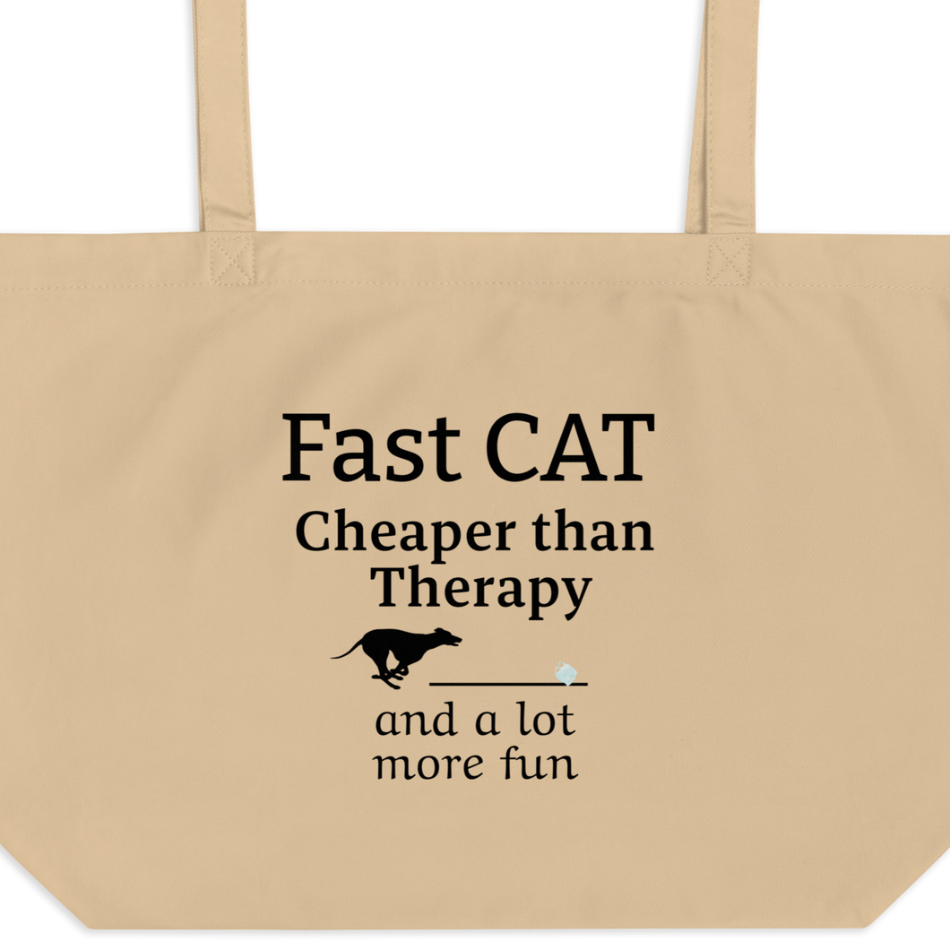 Fast CAT Cheaper Than Therapy X-Large Tote/ Shopping Bags