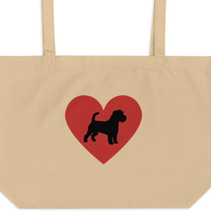 Russell Terrier in Heart X-Large Tote/ Shopping Bags