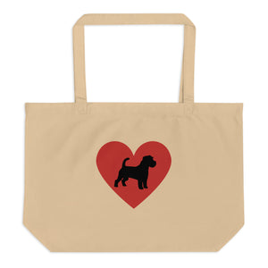 Russell Terrier in Heart X-Large Tote/ Shopping Bags