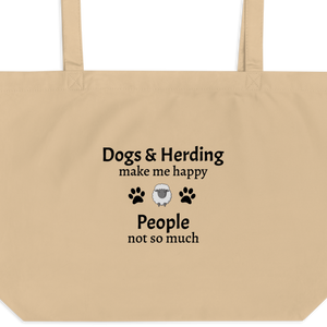 Dogs & Sheep Herding Make Me Happy X-Large Tote/ Shopping Bags