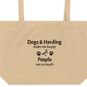 Dogs & Duck Herding Make Me Happy X-Large Tote/ Shopping Bags