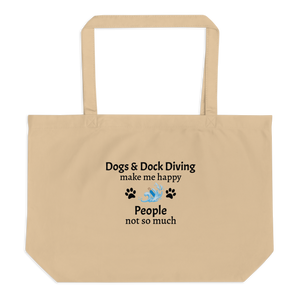 Dogs & Dock Diving Make Me Happy X-Large Tote/ Shopping Bags