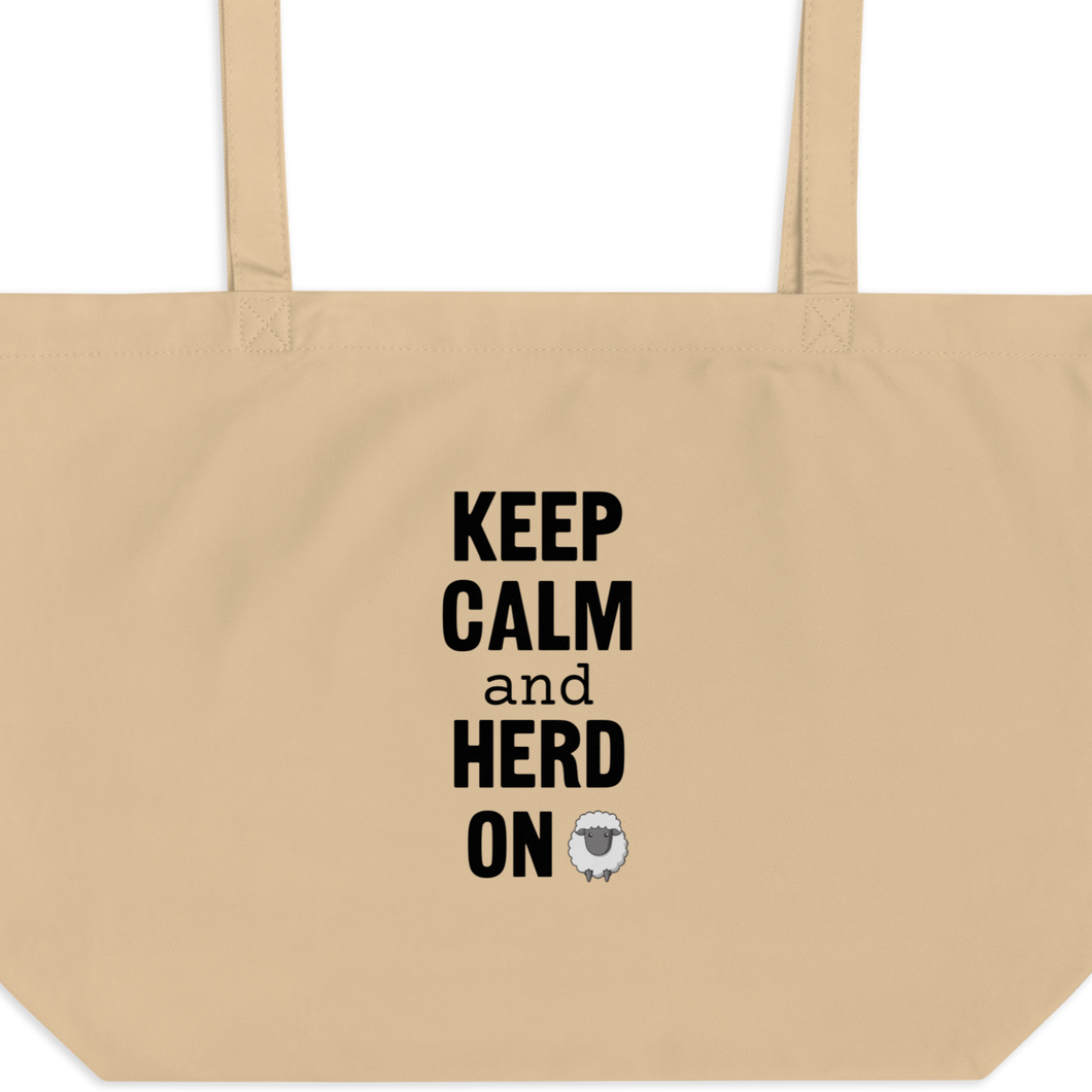 Keep Calm & Sheep Herd On X-Large Tote/ Shopping Bag