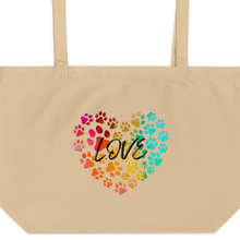 Load image into Gallery viewer, Love in Dog Paw Prints Heart X-Large Tote Bags
