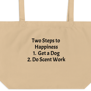 2 Steps to Happiness - Scent Work X-Large Tote/ Shopping Bags