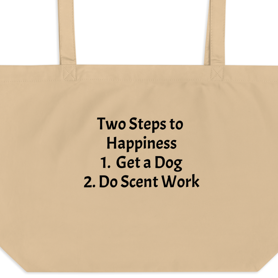 2 Steps to Happiness - Scent Work X-Large Tote/ Shopping Bags