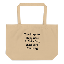 Load image into Gallery viewer, 2 Steps to Happiness - Lure Coursing X-Large Tote/ Shopping Bags
