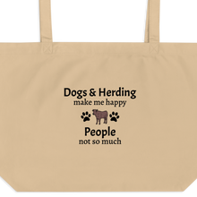 Load image into Gallery viewer, Dogs and Cattle Herding Make Me Happy Tote/ Shopping Bags
