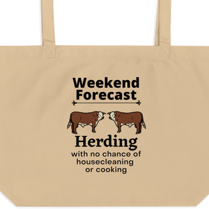 Cattle Herding Weekend Forecast X-Large Tote/ Shopping Bags