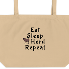 Load image into Gallery viewer, Eat, Sleep, Cattle Herd, Repeat X-Large Tote/ Shopping Bags
