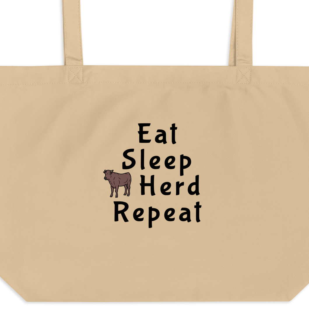 Eat, Sleep, Cattle Herd, Repeat X-Large Tote/ Shopping Bags