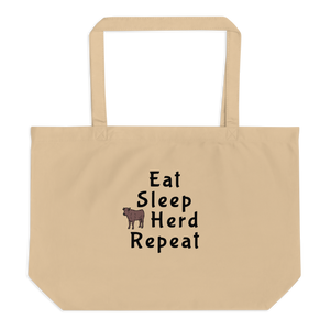 Eat, Sleep, Cattle Herd, Repeat X-Large Tote/ Shopping Bags