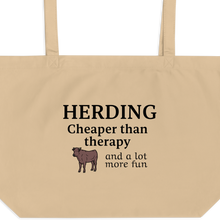 Load image into Gallery viewer, Cattle Herding Cheaper Than Therapy X-Large Tote/ Shopping Bags
