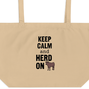 Keep Calm & Cattle Herd On X-Large Tote/ Shopping Bags