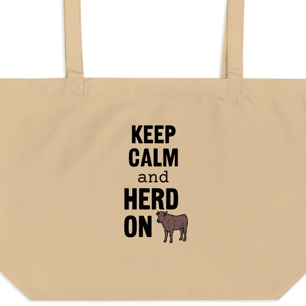 Keep Calm & Cattle Herd On X-Large Tote/ Shopping Bags