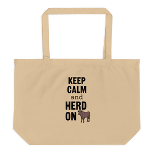 Keep Calm & Cattle Herd On X-Large Tote/ Shopping Bags