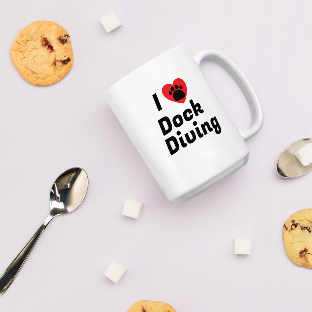 I Heart w/ Paw Dock Diving Mug