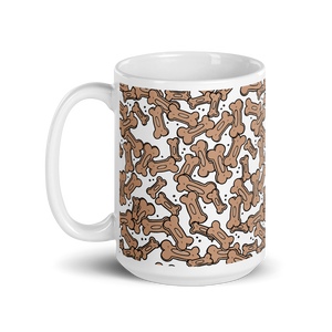 Allover Brown Bones Dog Mug