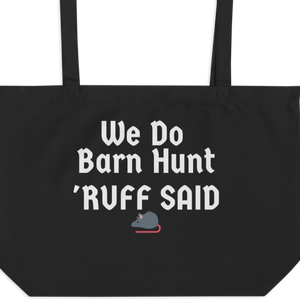 Ruff Barn Hunt w/ Rat X-Large Tote/Shopping Bag-Black