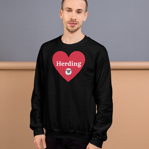 Herding w/ Sheep in Heart Sweatshirts