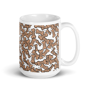 Allover Brown Bones Dog Mug