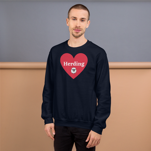 Herding w/ Sheep in Heart Sweatshirts