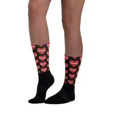 Load image into Gallery viewer, Allover Herding in Hearts Socks-Black

