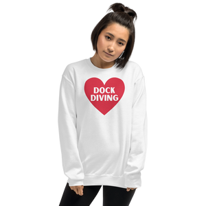 Dock Diving in Heart Sweatshirts