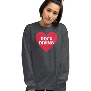 Dock Diving in Heart Sweatshirts