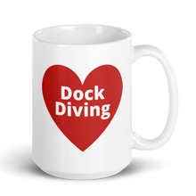 Load image into Gallery viewer, Dock Diving in Heart Mug
