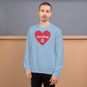 Herding w/ Sheep in Heart Sweatshirts