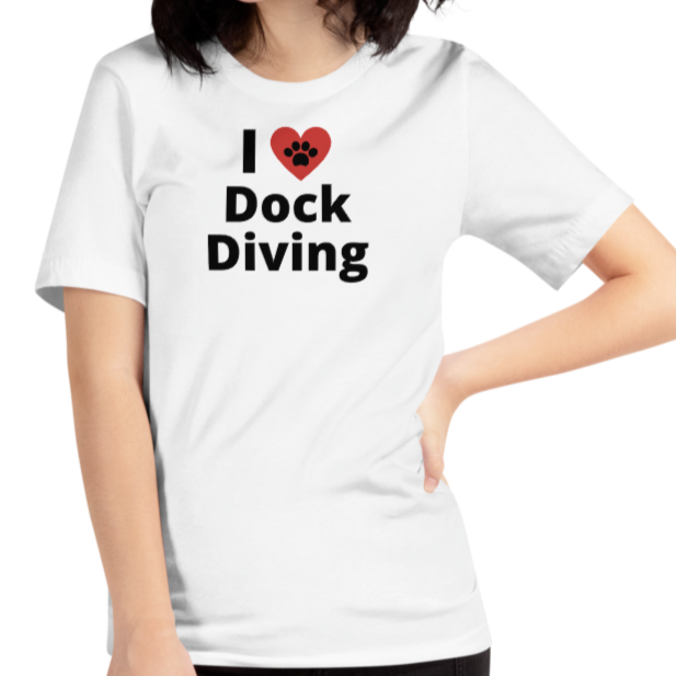 I Heart w/ Paw Dock Diving T-Shirts - Light