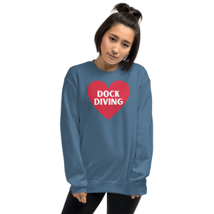 Dock Diving in Heart Sweatshirts