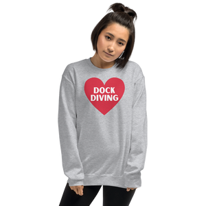 Dock Diving in Heart Sweatshirts