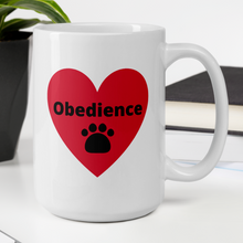 Load image into Gallery viewer, Obedience w/ Paw in Heart Mug
