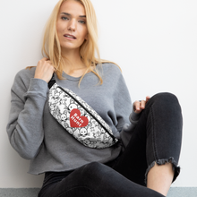 Load image into Gallery viewer, Allover Rat&#39;s Heads &amp; Barn Hunt in Heart Fanny Pack-White
