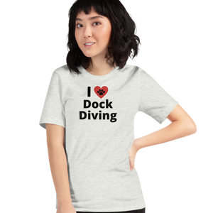 I Heart w/ Paw Dock Diving T-Shirts - Light