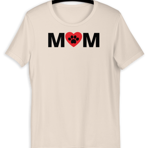Mom w/ Dog Paw in Heart Light T-Shirts