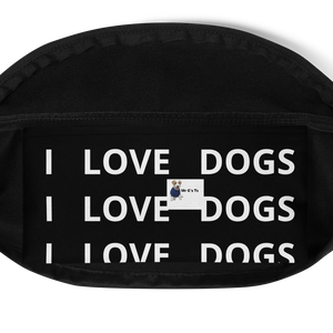 Allover Brown Bones Dog Fanny Pack-Black