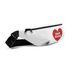 Dock Diving in Heart Fanny Pack-White