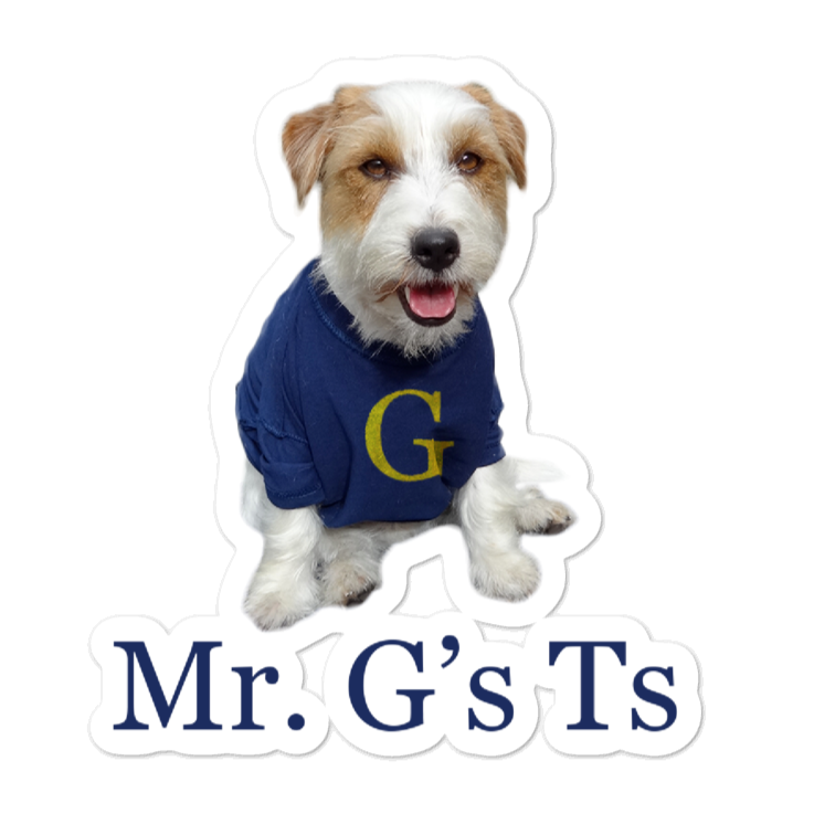 Mr G's Ts Dog Sticker 4x4