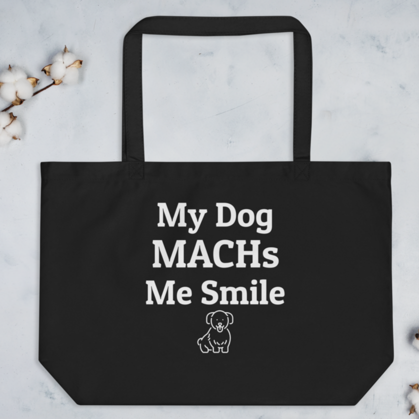 Agility MACH Smile w/ Dog X-tra Large Tote/ Shopping Bags